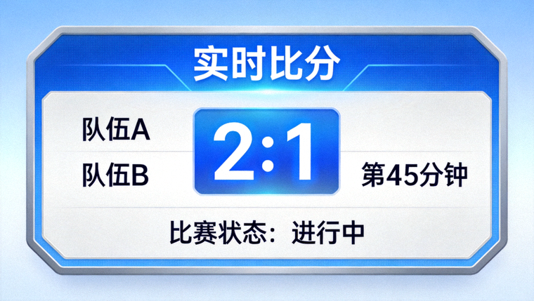 体育赛事实时比分数据面板与比赛状态展示